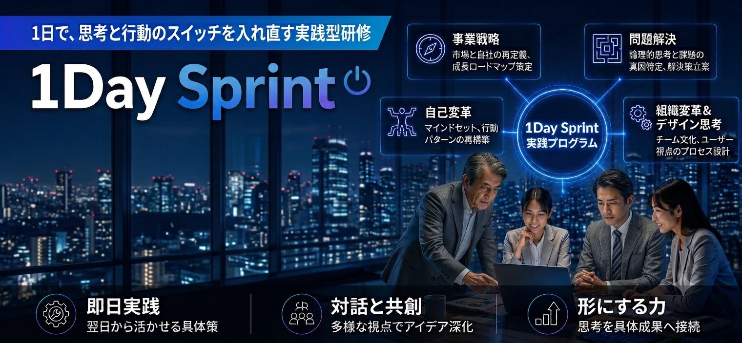 1日で、思考と行動のスイッチを入れ直す実践型研修「1Day Sprintシリーズ」